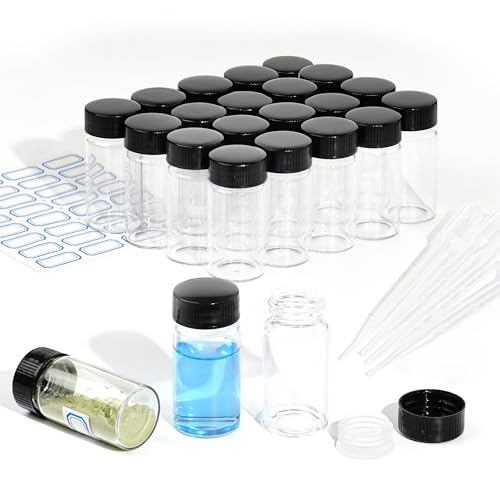 20ml Clear Glass Vials with Screw Caps 30PCS - style: 20ml-30pcs