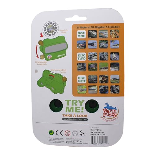 WARM FUZZY Alligator 3D Viewfinder | 3 Reels & 21 HD 3D Images - color: Alligator