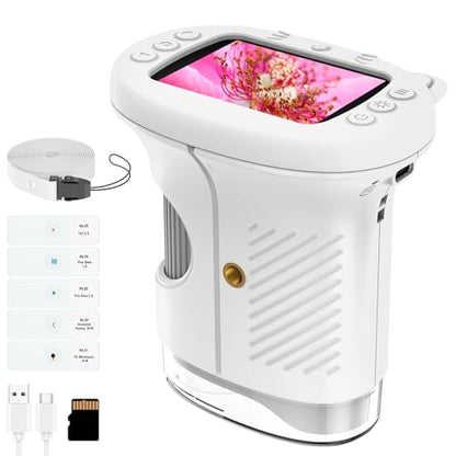 Kids Handheld Digital Microscope 1000X: Science Gift Kit STEM Toy Ages 5-13 - color: White