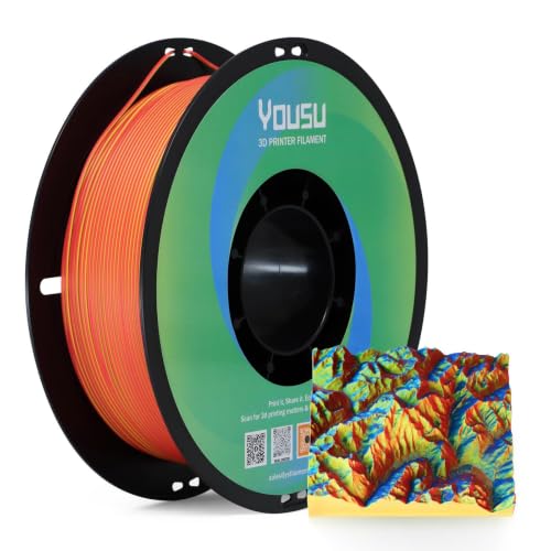 YOUSU Tri Colors Red Blue Yellow Matte PLA Filament 1KG - color: 05-matte 3 Color (3 Pack B), size: Matte PLA