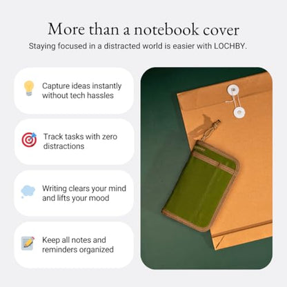 LOCHBY® Pocket Journal | Tomoe River 3.5" x 5.5" Notebook | Waxed Canvas | Ideal for Travelers & Daily Use, Fits Field Notes, Moleskine Cahier - color: Olive, size: Pocket-size Zipper