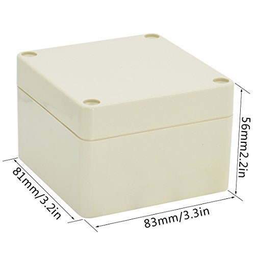 LeMotech Waterproof Dustproof IP65 ABS Plastic Junction Box Universal Electric Project Enclosure Pale Gray 3.3 x 3.2 x 2.2 inch (83 x 81 x 56 mm) - size: 3.3"x3.2"x2.2"