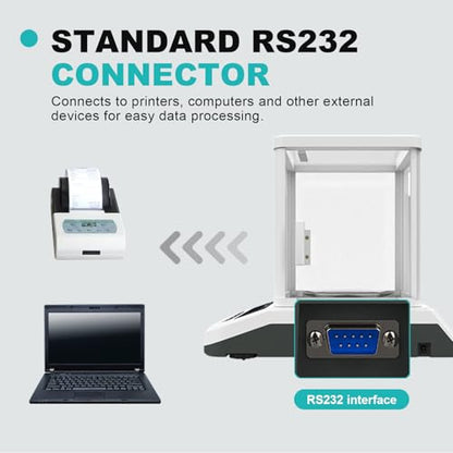 JOANLAB FA5003S Analytical Balance, 500g x 1mg Ext Calibration - size: 500