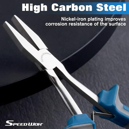 SPEEDWOX 6 Inches Long Reach Flat Nose Pliers Smooth Jaws Duckbill Pliers - style: Flat Nose Pliers