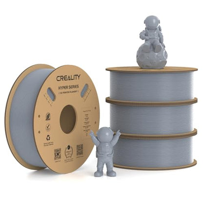 Creality Hyper PLA Filament 1.75mm, 30-600mm/s High Speed 3D Printer Filament, Dimensional Accuracy +/-0.02mm, Fit Most FDM 3D Printers, 4 Pack 1kg Spool(2.2lbs), Grey - color: Grey