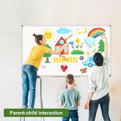 Lockways Dry Erase Board 96 x 48 Inch, Large Magnetic 4 x 8 White Board - color: Silver, size: 96"W x 48"H