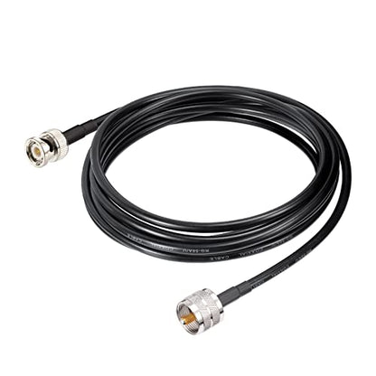 Eightwood UHF PL259 Male to BNC Male RG58 Coax Cable 10 Feet - size: 10 feet