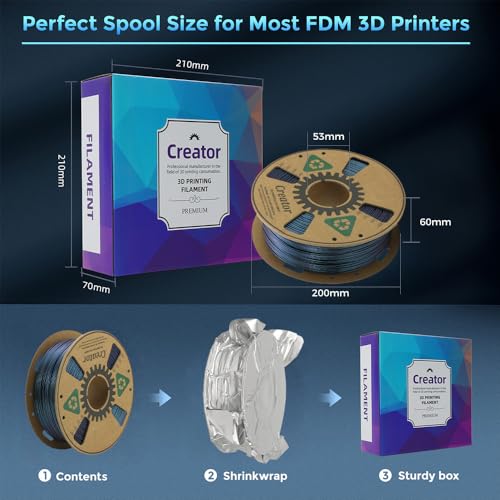 Creator ASA Filament 1.75mm 3D Printer Filament 1KG, UV & Heat & Weather Resistant ASA 3D Printing Filament, Perfect for Printing Outdoor Functional Parts (Burnt Titanium) - color: Asa Burnt Titanium