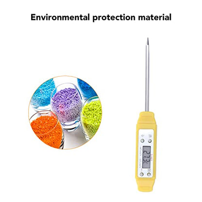 Akozon Digital Food Thermometer Automatic Calibration Pen High Accuracy Electronic Pocket Thermometer Yellow Home and Family Appliance and Decor - color: Yellow