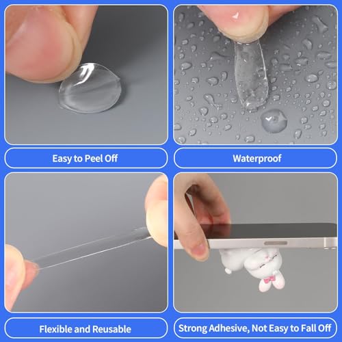 JANYUN 280 Pcs Sticky Dots,10 mm Square Putty Clear Double Sided Tape - size: 10x10mm Square 280pcs