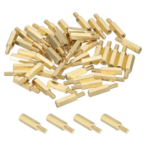 PATIKIL 50 Pcs Male to Female Thread Spacer Screws M3 x 13mm + 6mm Brass Hex Standoff PCB Motherboard Spacer Screw Nut for Drone Quadcopter Computer Electronic Projects Circuit Board - size: M3 x 13mm + 6mm