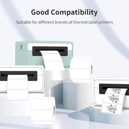 2x1 Inch Thermal Labels, White Thermal Printer Stickers, Waterproof Self-Adhesive Shipping Label Printer Sticker for Barcode, Name, Address, 300 Labels/Roll - color: White-1, size: 1*2 inch/1 roll