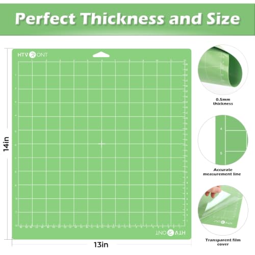 HTVRONT Standard Stickiness Cutting Mats, 12x12, 2 Pack - color: Green, size: 12X12in