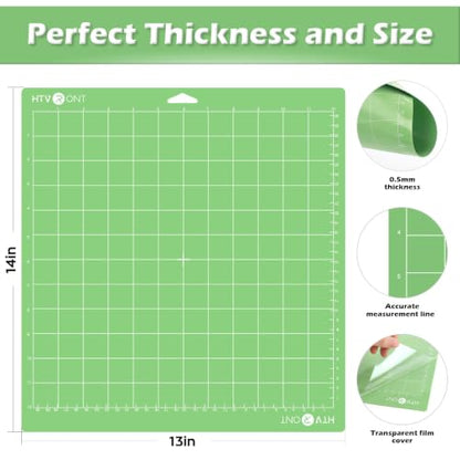 HTVRONT Standard Stickiness Cutting Mats, 12x12, 2 Pack - color: Green, size: 12X12in