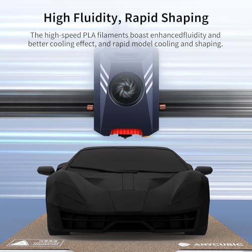 ANYCUBIC High Speed 3D Printer Filament 1.75mm, Print Up to 10X Faster, Rapid PLA Filament with High Prints Quality, Dimensional Accuracy +/- 0.02mm, 1KG Reusable Spool, Black - color: 1kg Pearl Black