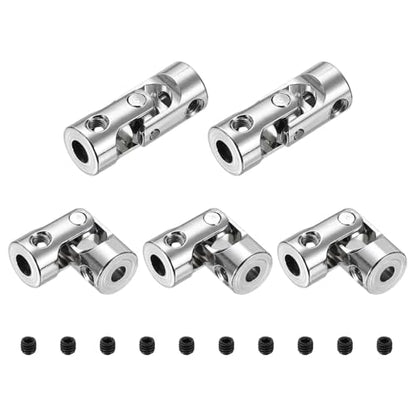 MECCANIXITY 5pcs Universal Joint Shaft Coupling, 3.17mm to 4mm Inner Dia Rotatable Steering Shaft U Joints Coupler with Screws for RC Car, Robot, Boat Drive Ship Motor Use - size: 3.17mm to 4mm