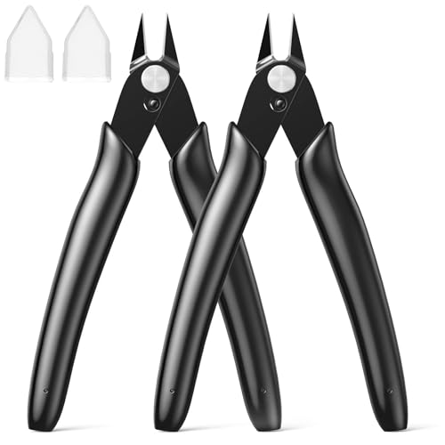 Jewelry Pliers Craft Wire Cutters Diagonal Flush Cutters 5" Black 2-Pack - color: Black ( 2 Pack )