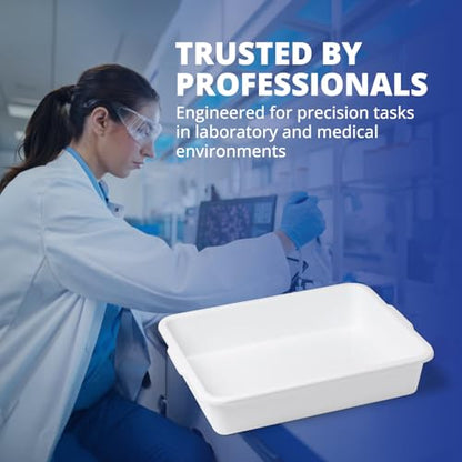 United Scientific™ Polypropylene Containment Lab Tray with Handles, 10-Pack - size: 15" x 12" x 3" (10 Count)