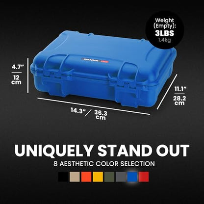 NANUK 910 Empty Waterproof Hard Case – 14.3” x 11.1” x 4.7”, Protective Case for Gear – Impact-Resistant, Dustproof, Airline Carry-On Approved – Made in Canada, Blue - color: Blue, style: Empty