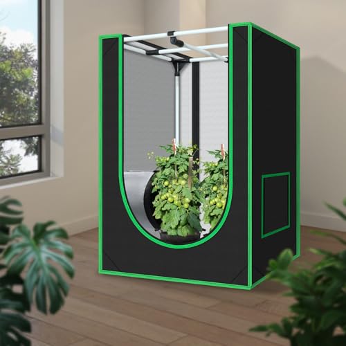 2x2 Grow Tent, 24"x24"x36" 600D Mylar Hydroponic Growing Tents - size: 24"x24"x36"