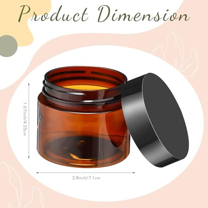 Patelai 4 Pcs Plastic Jars with Lids, Amber, 4 oz, Wide Mouth - color: Amber, size: 4 oz