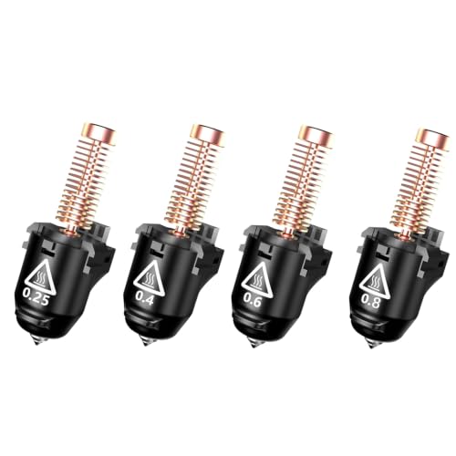 4 Pack 0.25mm/0.4mm/0.6mm/0.8mm AD5M Hotend for FLASHFORGE Adventurer 5M,3S Quick Detachable Nozzle,Up to 280℃ High Temperature High Flow 32mm³/s for Stable High-Speed Printing - style: 0.25mm+0.4mm+0.6mm+0.8mm