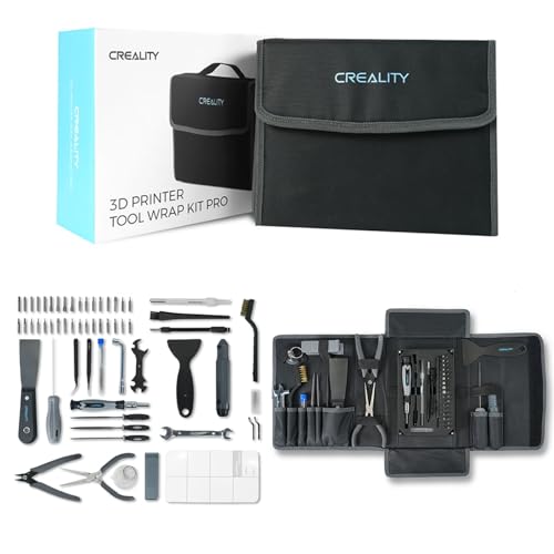 Creality 3D Printer Tools Kit, 74 Pcs in 1 3D Printing Tool Wrap Kit Assembly/Removal/Finishing/Filament Cutting Set with Nozzle Cleaning Kit 3D Printer Accessories for All FDM 3D Printers