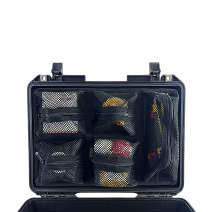 LAFENLIN 5-Pocket Lid Organizer for Pelican 1450 Case,Hook & Loop(No Screw) - color: 1450 lid organizer-Circular Mesh
