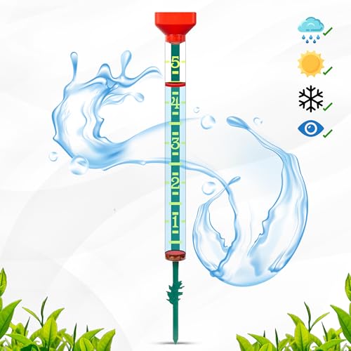 Headwind EZRead 21” Giant Professional Outdoor rain Gauge, USA Made Heavy Duty All Weather Freeze Proof Stake or mountable with Float, Red (820-1002RED) - color: Red, size: 21-Inch