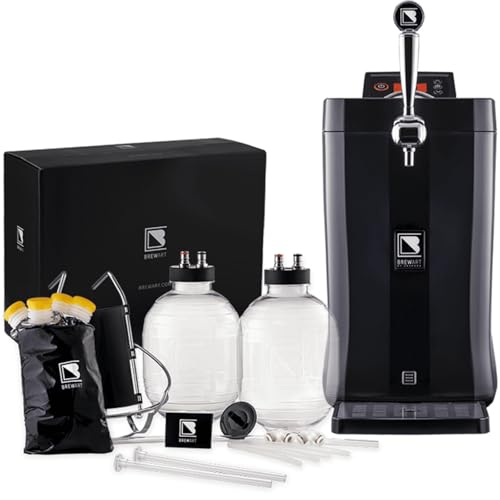 BrewFlo Beer Dispenser | CO2-Free Draft System for Home Use | Includes Two 5L Kegs | Adjustable Flow and Temperature (32°F-50°F) | Compact Size, Chrome Tap, LCD Display | Perfect for Home Brewers - style: BrewFlo