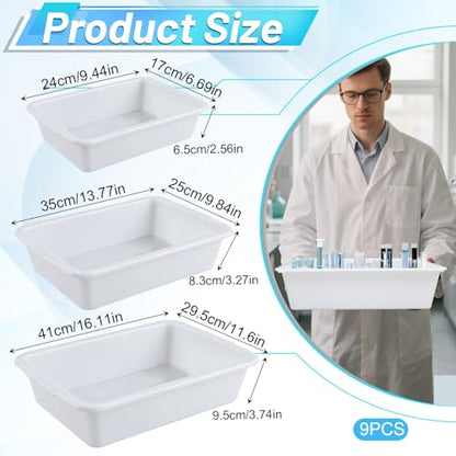 Remerry Plastic Containment Tray for Lab, 9 Pack, 3 Sizes