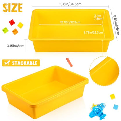 Sintuff 24 Pcs Classroom Paper Tray, Stackable Letter Size Bin, Yellow - color: Yellow