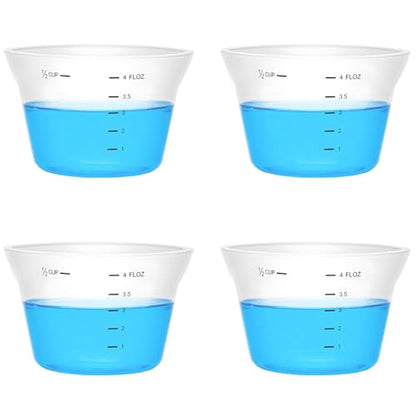 4 Pcs Silicone Laundry Measuring Cup 125ml Reusable Liquid Measuring Cup Laundry Detergent Dispenser Cups with Scale, Washable No Leak for Home Hotel