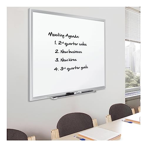 Quartet Magnetic Porcelain Whiteboard, 8' x 4' White Board, Premium, Duramax, Sliver Aluminum Frame (2548) - color: Silver, size: 96"W x 48"H