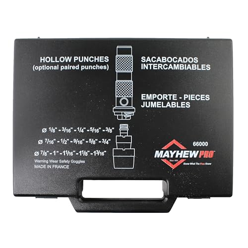 Mayhew Tools 66000 Hollow Punch, 16-Piece Set, Black - size: 16-Piece Set, style: SAE
