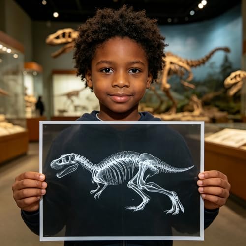 Thematic Animal X-Rays, Set of 16, Simulation Specimen, Science Education Materials for Kindergarten & Preschool, Light Table Accessories, Montessori & Reggio-Inspired (Dinos) - color: Dinos