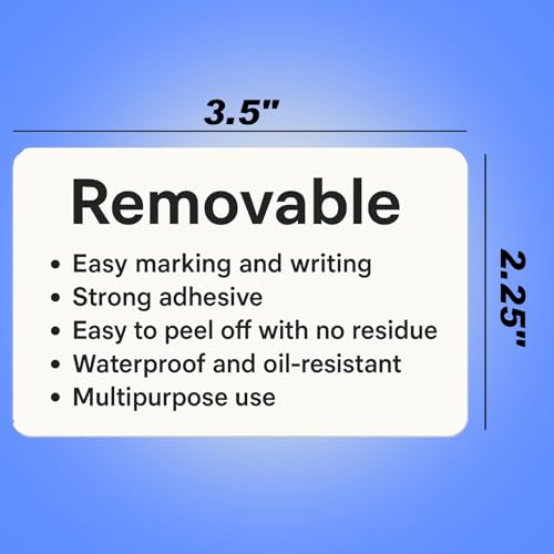 250pcs 3.5 x 2.25 Inch Blank Name Tag Stickers Removable Freezer Labels