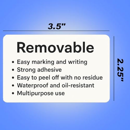250pcs 3.5 x 2.25 Inch Blank Name Tag Stickers Removable Freezer Labels