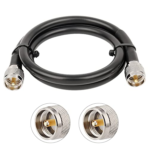 XRDS -RF PL-259 UHF CB Coax Cable 3ft, 50 ohm KMR400 PL-259 UHF Male to SO-239 Male Connector Low Loss Coaxial Cable for HAM & CB Radio, Antenna Analyzer, Dummy Load, AIS Antenna, SWR Meter - size: 3 FT