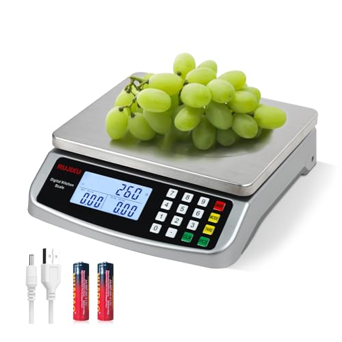 Food Scale 88lb/40kg Large Digital Kitchen Scale 304 Stainless Steel - color: SILVER 40KG