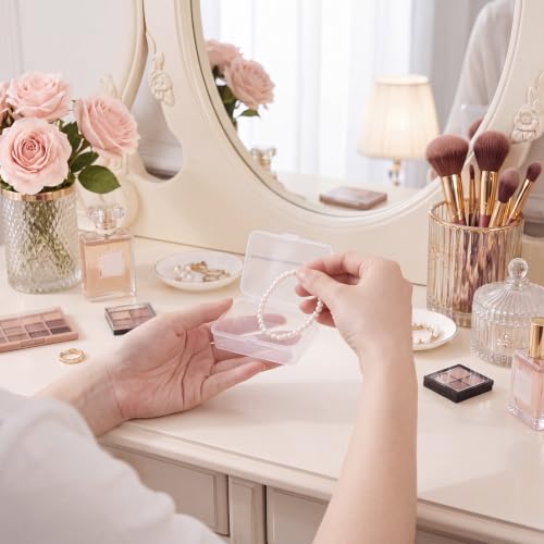 SATINIOR 8 Pcs Small Clear Plastic Container Box, 2.5×1.7×0.8in - size: 2.5×1.7×0.8in