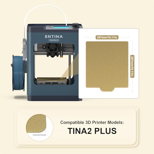 Entina Tina2Plus PEI Sheet Magnetic Build Plate 100x105mm, PEI Spring Steel Flexible Platform for Tina2Plus 3D Printer