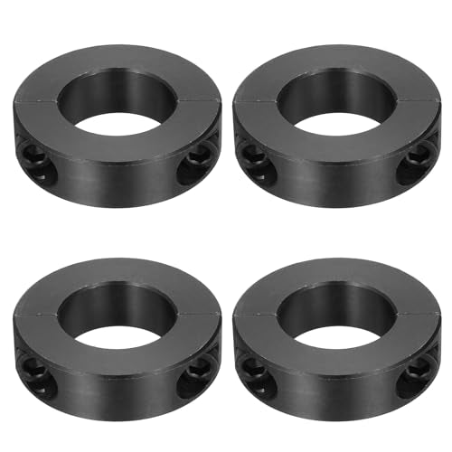 uxcell 4pcs Double Split Shaft Collars 30mm Bore, Two-Piece Clamping Collar 54mm OD 15mm Thickness Carbon Steel Lock Collar Clamp with Set Screws (Black Oxide) - size: 30mm x 54mm x 15mm