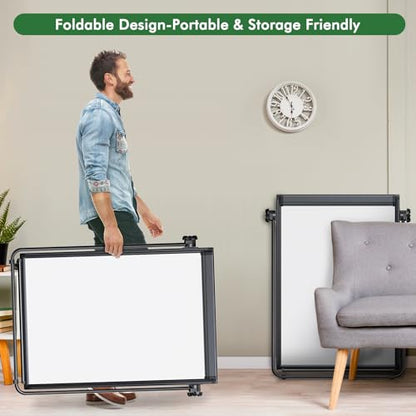 Easel Whiteboard with Stand 40" x 28" Aluminum Frame (Black)