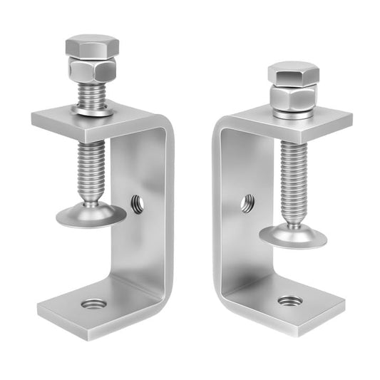2-9/16 Inch C Clamp, 2 Pcs 304 Stainless Steel C Clamps, for WoodWorking, Small U Clamps for Mounting, Mini Desk Clamps with Stable Wide Jaw Opening & Protective Pads/I-Beam Design (65mm) - size: 2-9/16 Inch-2pcs（65mm）