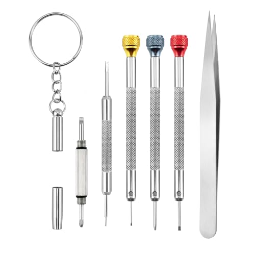 BlingKingdom Precision Screwdriver Set with Tweezers, Watch Screwdriver Micro Watchmakers Screwdrivers for Watches, Glasses, Electronic Products, Cameras