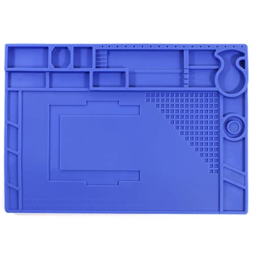 YIHUA M180 Anti-Slip Magnetic Insulation 500℃ Heat-Resistant Silicone Work Mat for Soldering, SMD Rework, Mobile Phone, Laptop, Electronics Repair and DIY Size: 17.32 x 12.20 Inches (M180)