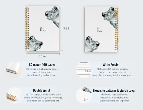 Frog Notebook Journal,Cute Frog Gifts for Women - color: Frog, style: White