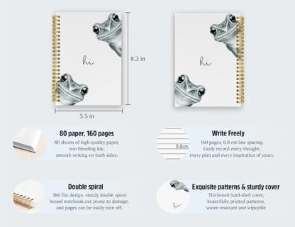 Frog Notebook Journal,Cute Frog Gifts for Women - color: Frog, style: White