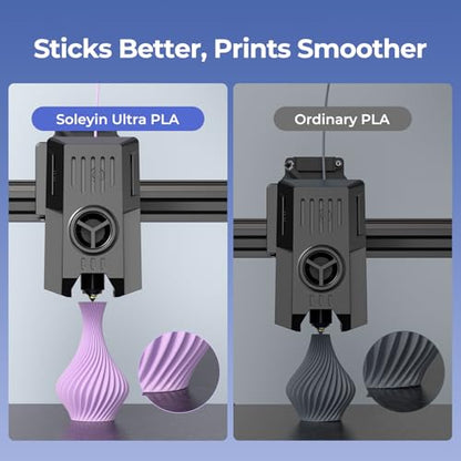 Soleyin PLA Filament 1.75mm 2KG, Gray & Gray 3D Printer Filament 2 Pack 1kg Spool, Neatly Wound, ±0.02mm Accuracy, Strong Adhesion, High-Speed Printing, No Warping, Fits Most FDM Printers - color: Gray+gray, size: Pla